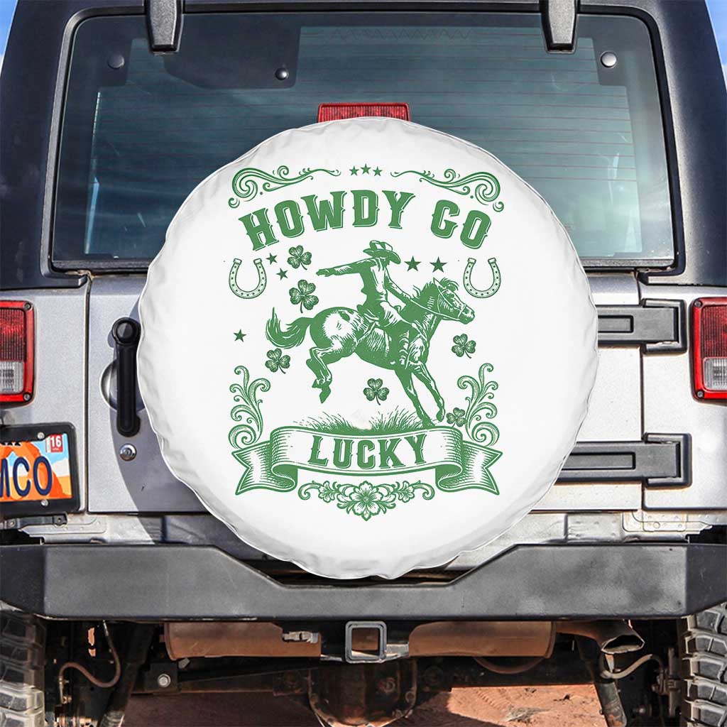 Cowboy St Patrick's Day Spare Tire Cover Howdy Go Lucky