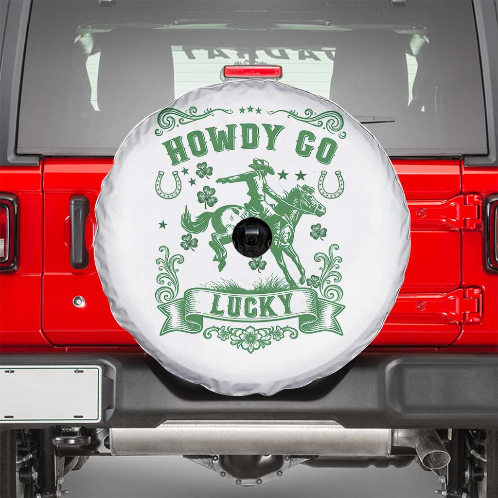 Cowboy St Patrick's Day Spare Tire Cover Howdy Go Lucky