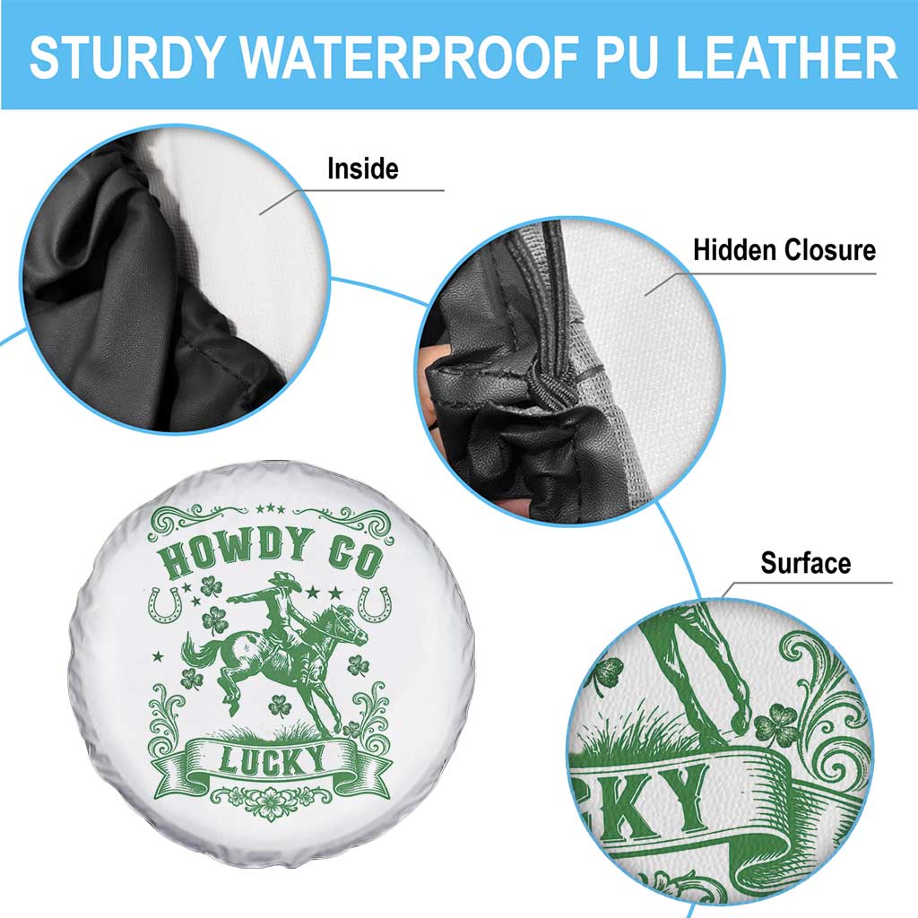 Cowboy St Patrick's Day Spare Tire Cover Howdy Go Lucky