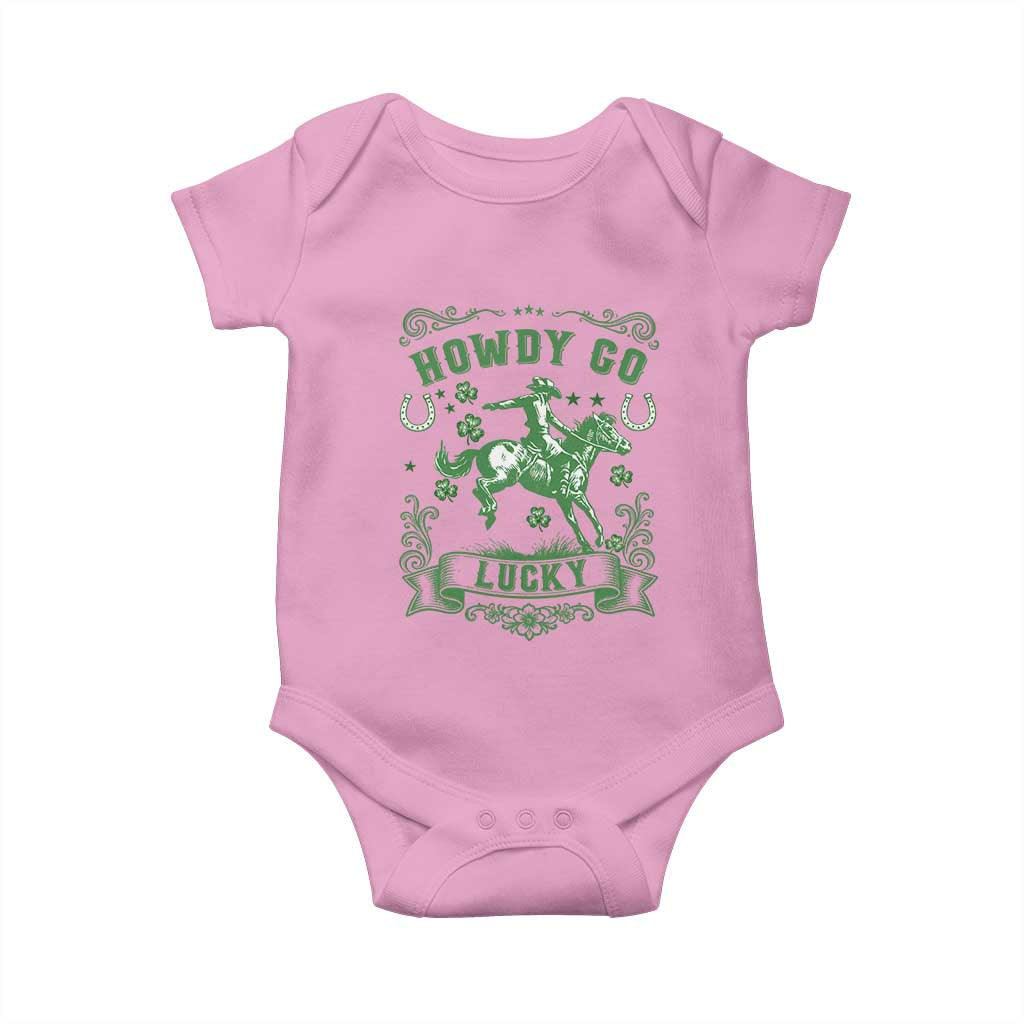 Cowboy St Patrick's Day Baby Onesie Howdy Go Lucky