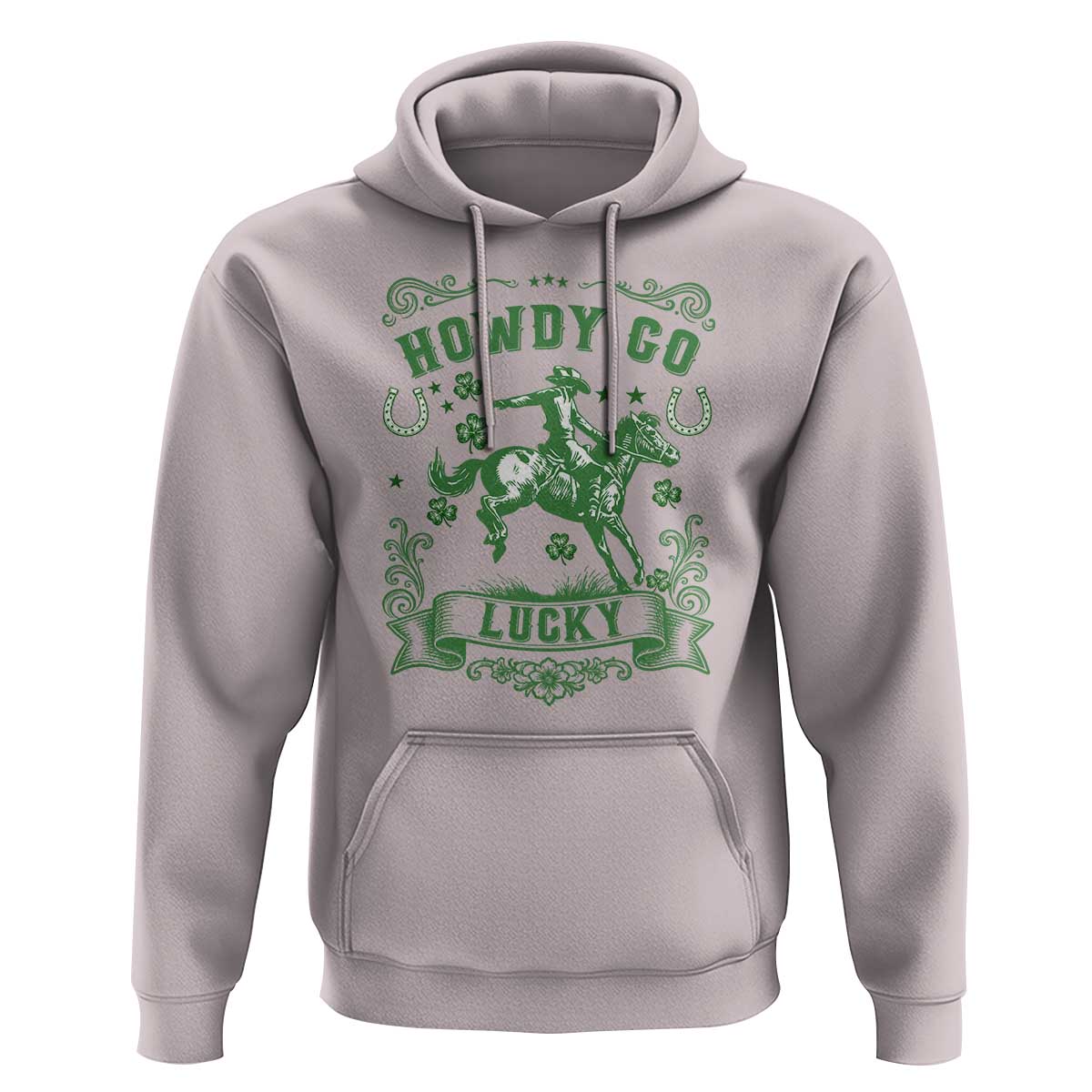 Cowboy St Patrick's Day Hoodie Howdy Go Lucky