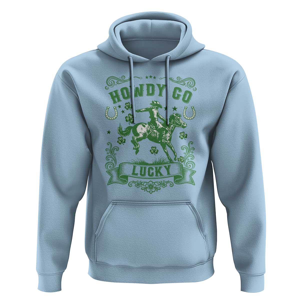 Cowboy St Patrick's Day Hoodie Howdy Go Lucky