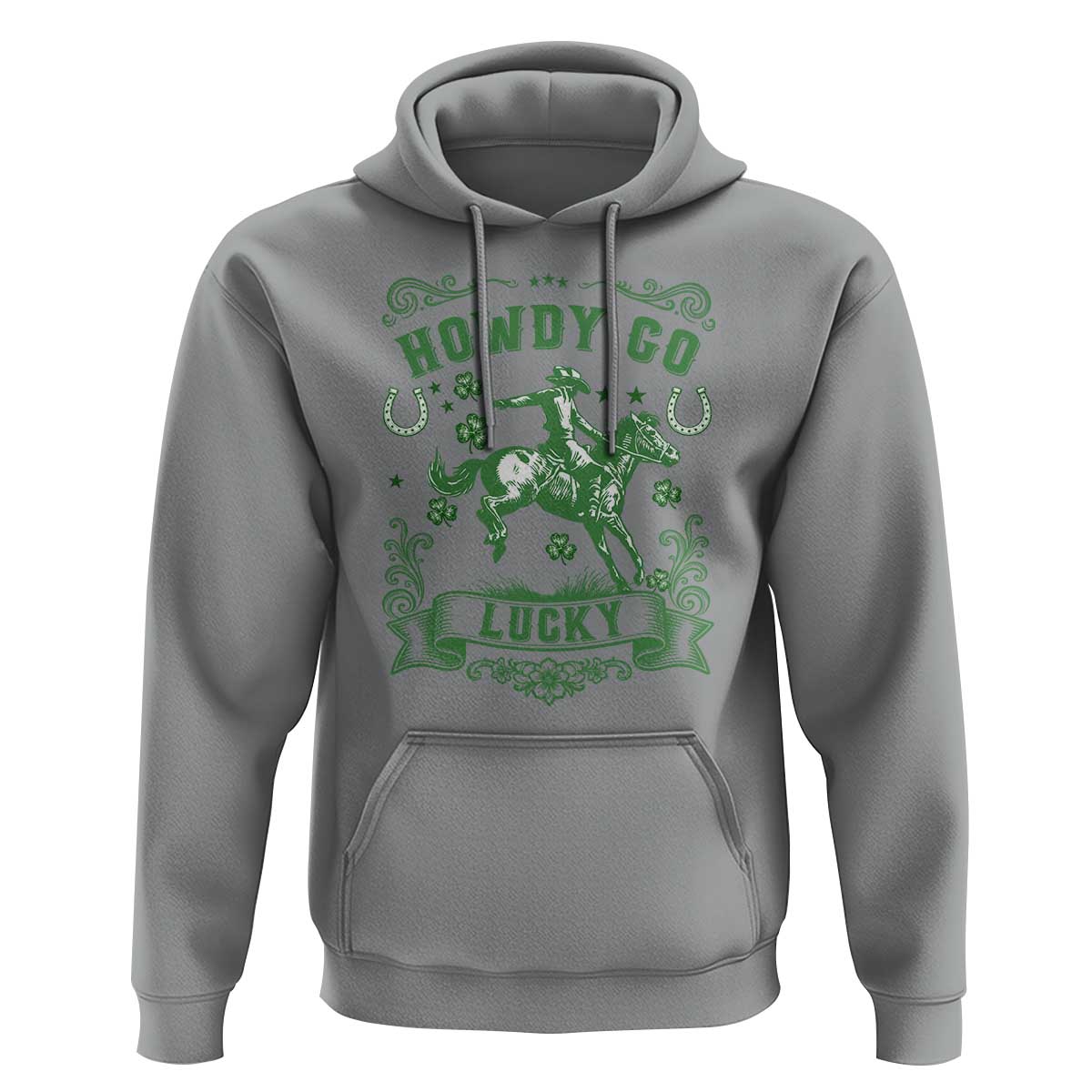 Cowboy St Patrick's Day Hoodie Howdy Go Lucky