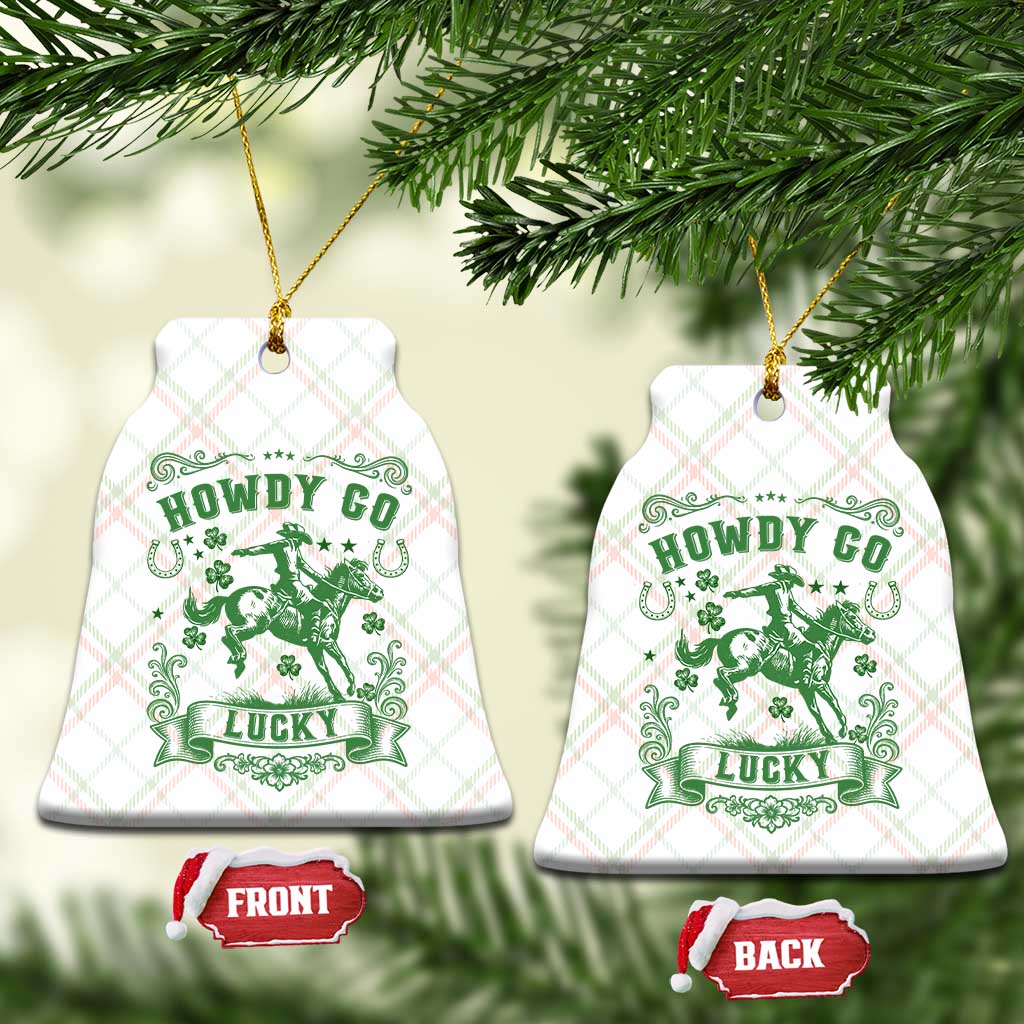 Cowboy St Patrick's Day Ceramic Ornament Howdy Go Lucky