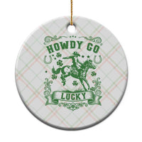 Cowboy St Patrick's Day Ceramic Ornament Howdy Go Lucky