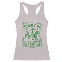 Cowboy St Patrick's Day Racerback Tank Top Howdy Go Lucky