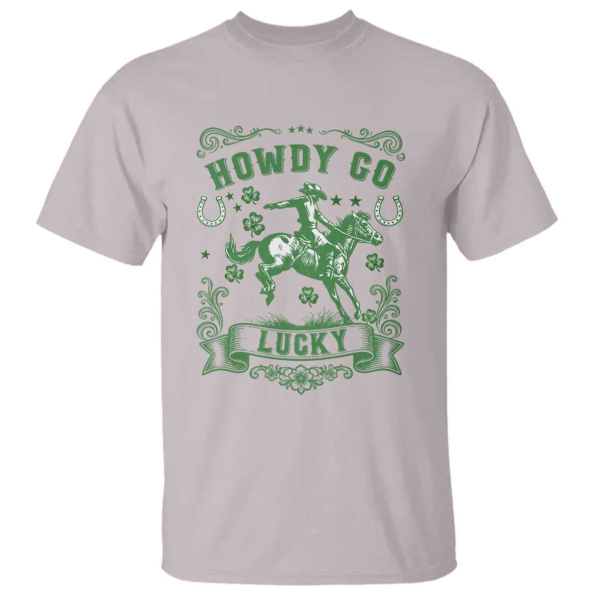 Cowboy St Patrick's Day T Shirt Howdy Go Lucky