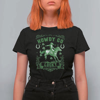 Cowboy St Patrick's Day T Shirt For Women Howdy Go Lucky
