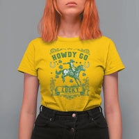 Cowboy St Patrick's Day T Shirt For Women Howdy Go Lucky