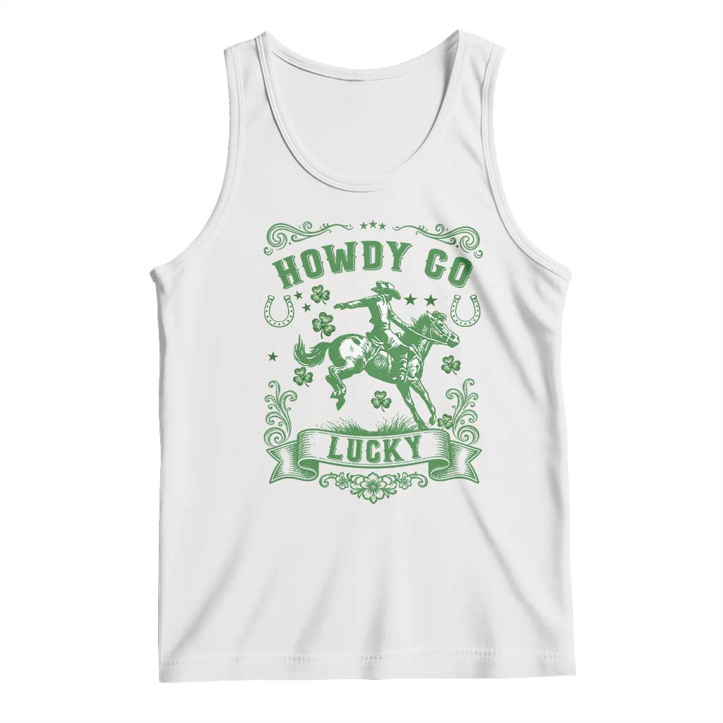 Cowboy St Patrick's Day Tank Top Howdy Go Lucky