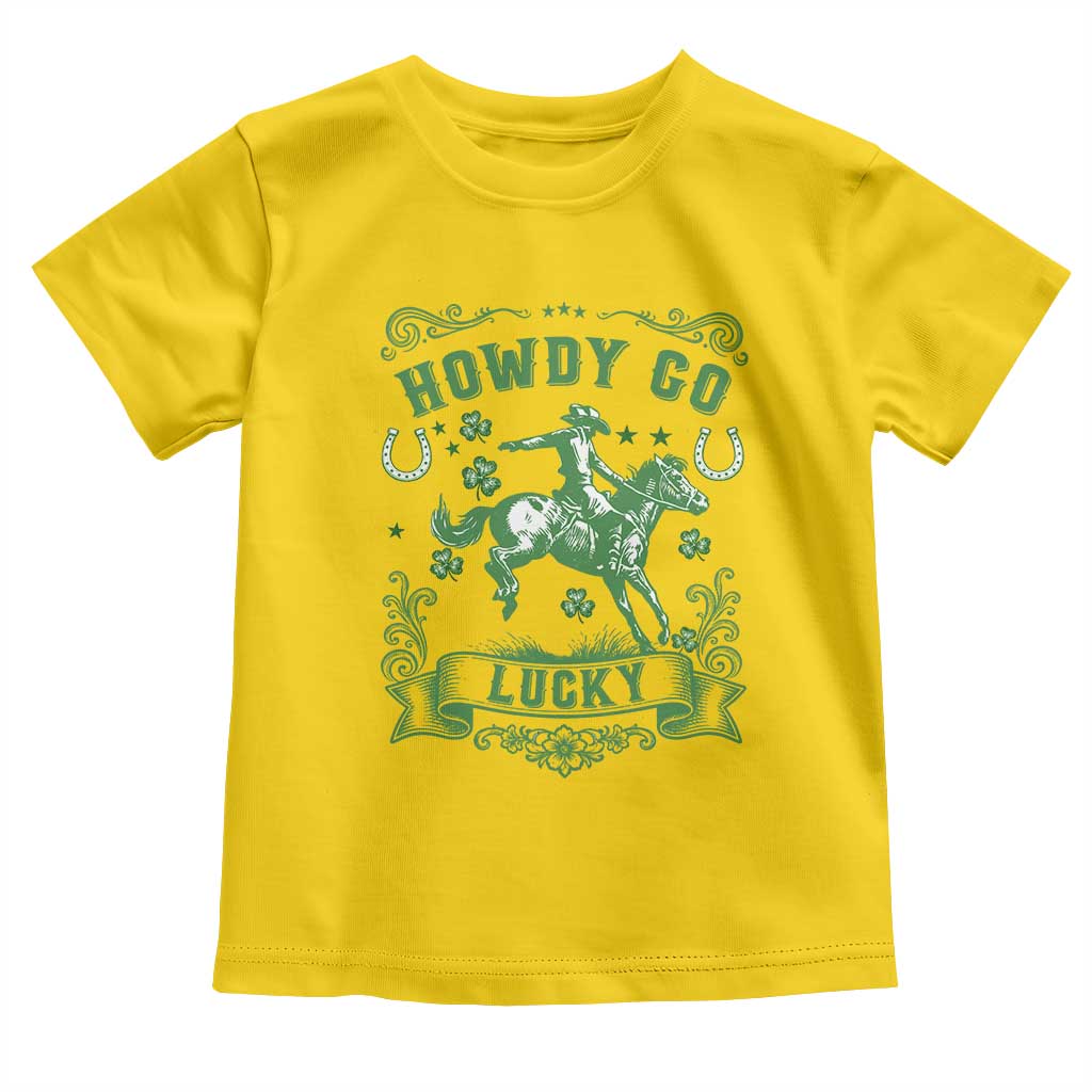 Cowboy St Patrick's Day Toddler T Shirt Howdy Go Lucky