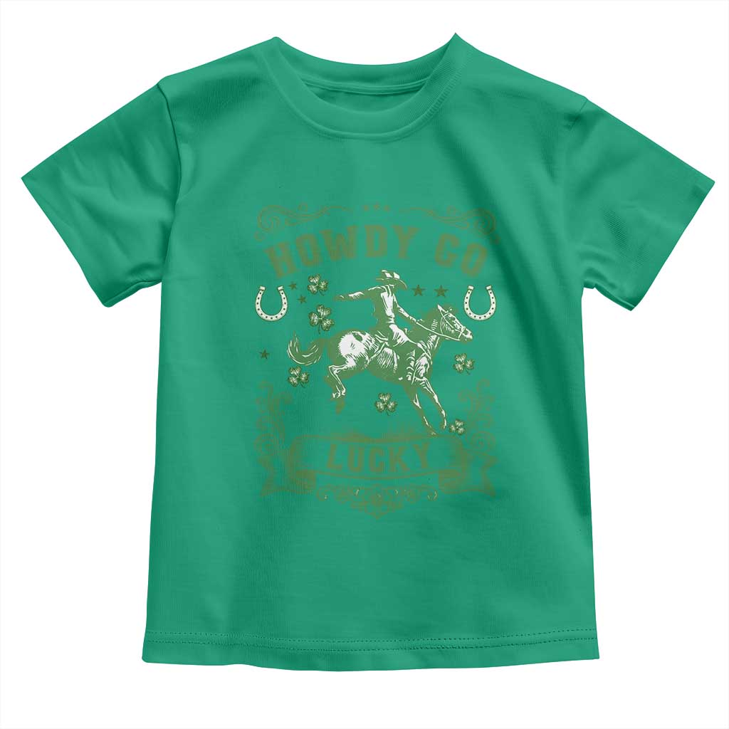 Cowboy St Patrick's Day Toddler T Shirt Howdy Go Lucky