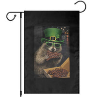 Funny Raccoon St Patrick's Day Garden Flag Raccoon Eating Corned Beef Meme