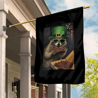 Funny Raccoon St Patrick's Day Garden Flag Raccoon Eating Corned Beef Meme