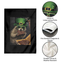Funny Raccoon St Patrick's Day Garden Flag Raccoon Eating Corned Beef Meme