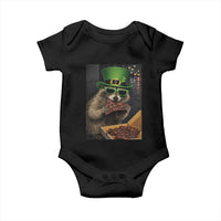 Funny Raccoon St Patrick's Day Baby Onesie Raccoon Eating Corned Beef Meme