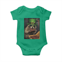 Funny Raccoon St Patrick's Day Baby Onesie Raccoon Eating Corned Beef Meme