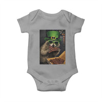 Funny Raccoon St Patrick's Day Baby Onesie Raccoon Eating Corned Beef Meme