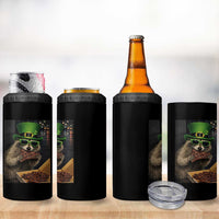 Funny Raccoon St Patrick's Day 4 in 1 Can Cooler Tumbler Raccoon Eating Corned Beef Meme