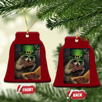 Funny Raccoon St Patrick's Day Ceramic Ornament Raccoon Eating Corned Beef Meme