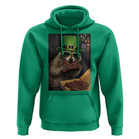 Funny Raccoon St Patrick's Day Hoodie Raccoon Eating Corned Beef Meme