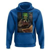 Funny Raccoon St Patrick's Day Hoodie Raccoon Eating Corned Beef Meme