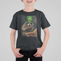 Funny Raccoon St Patrick's Day T Shirt For Kid Raccoon Eating Corned Beef Meme
