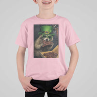 Funny Raccoon St Patrick's Day T Shirt For Kid Raccoon Eating Corned Beef Meme