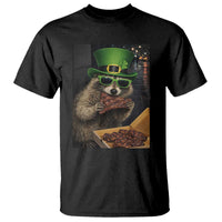 Funny Raccoon St Patrick's Day T Shirt Raccoon Eating Corned Beef Meme