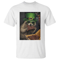 Funny Raccoon St Patrick's Day T Shirt Raccoon Eating Corned Beef Meme
