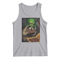 Funny Raccoon St Patrick's Day Tank Top Raccoon Eating Corned Beef Meme