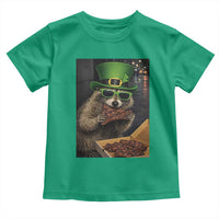 Funny Raccoon St Patrick's Day Toddler T Shirt Raccoon Eating Corned Beef Meme