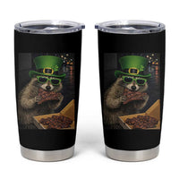 Funny Raccoon St Patrick's Day Tumbler Cup Raccoon Eating Corned Beef Meme