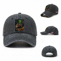 Funny Raccoon St Patrick's Day Washed Cotton Baseball Cap Raccoon Eating Corned Beef Meme