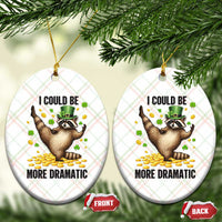 Funny Raccoon St Patrick's Day Ceramic Ornament I Could Be More Dramatic