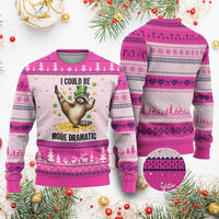 Funny Raccoon St Patrick's Day Ugly Christmas Sweater I Could Be More Dramatic