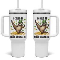 Funny Raccoon St Patrick's Day Tumbler With Handle I Could Be More Dramatic