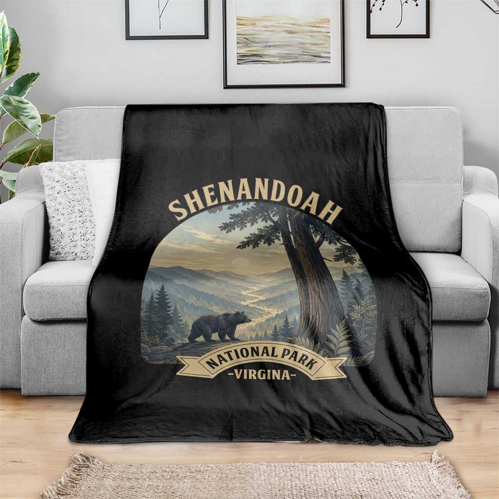 Shenandoah National Park Throw Blanket Vintage Virginia Nature Mountain Bear
