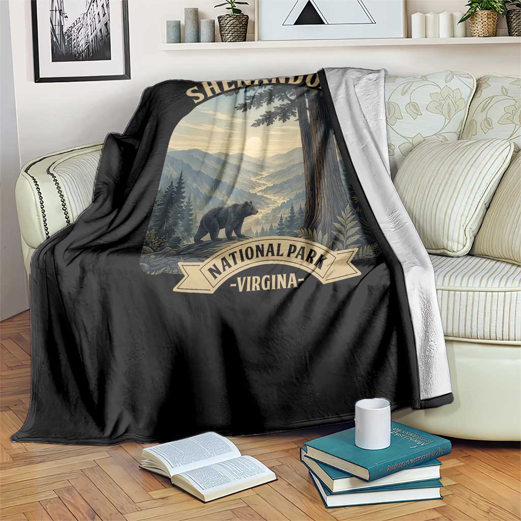 Shenandoah National Park Throw Blanket Vintage Virginia Nature Mountain Bear