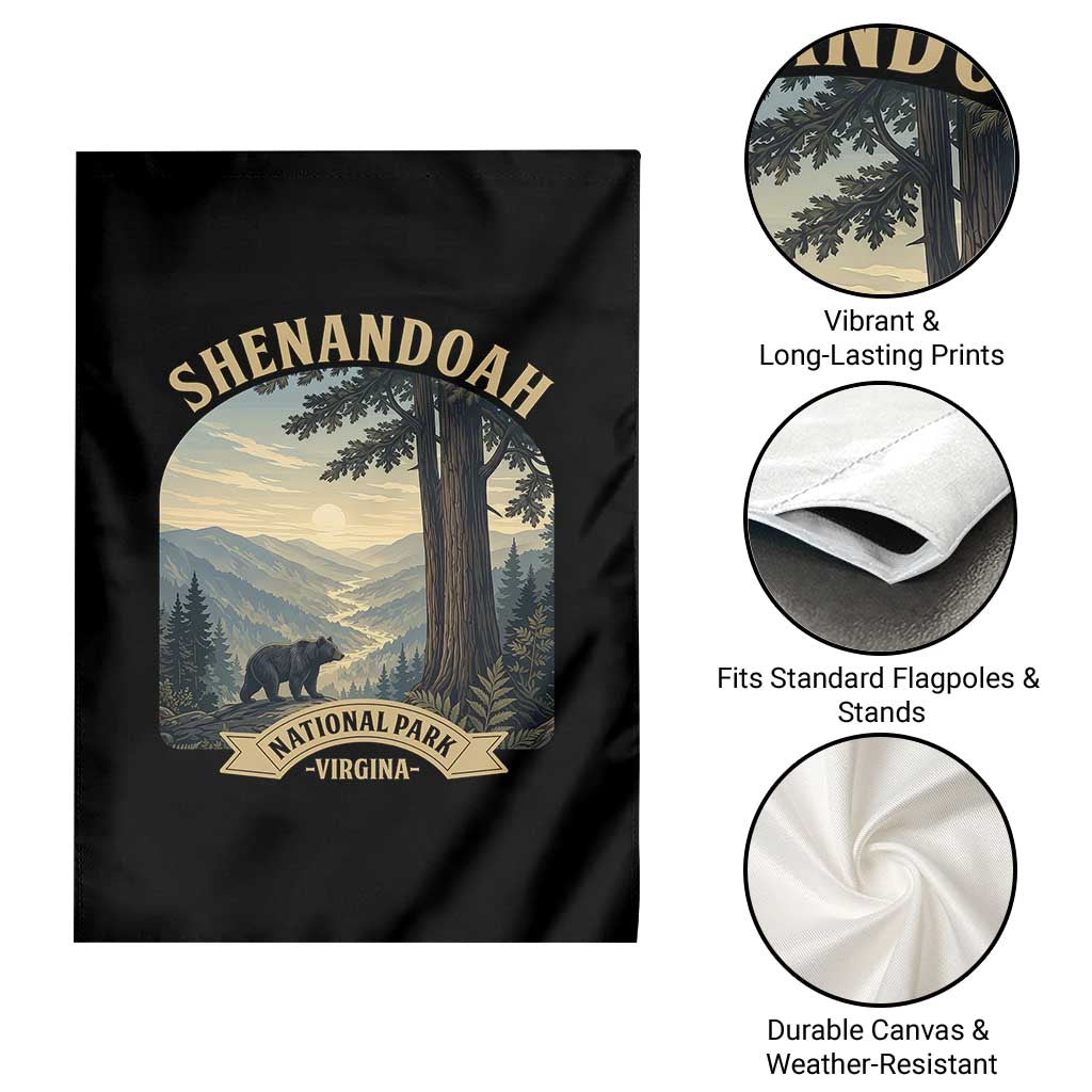 Shenandoah National Park Garden Flag Vintage Virginia Nature Mountain Bear