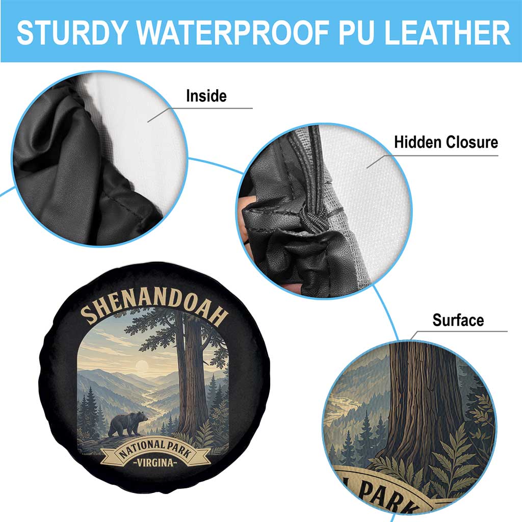 Shenandoah National Park Spare Tire Cover Vintage Virginia Nature Mountain Bear