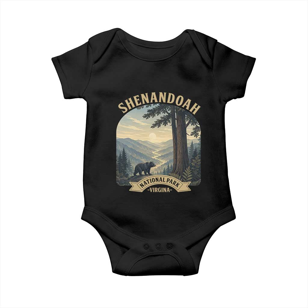 Shenandoah National Park Baby Onesie Vintage Virginia Nature Mountain Bear