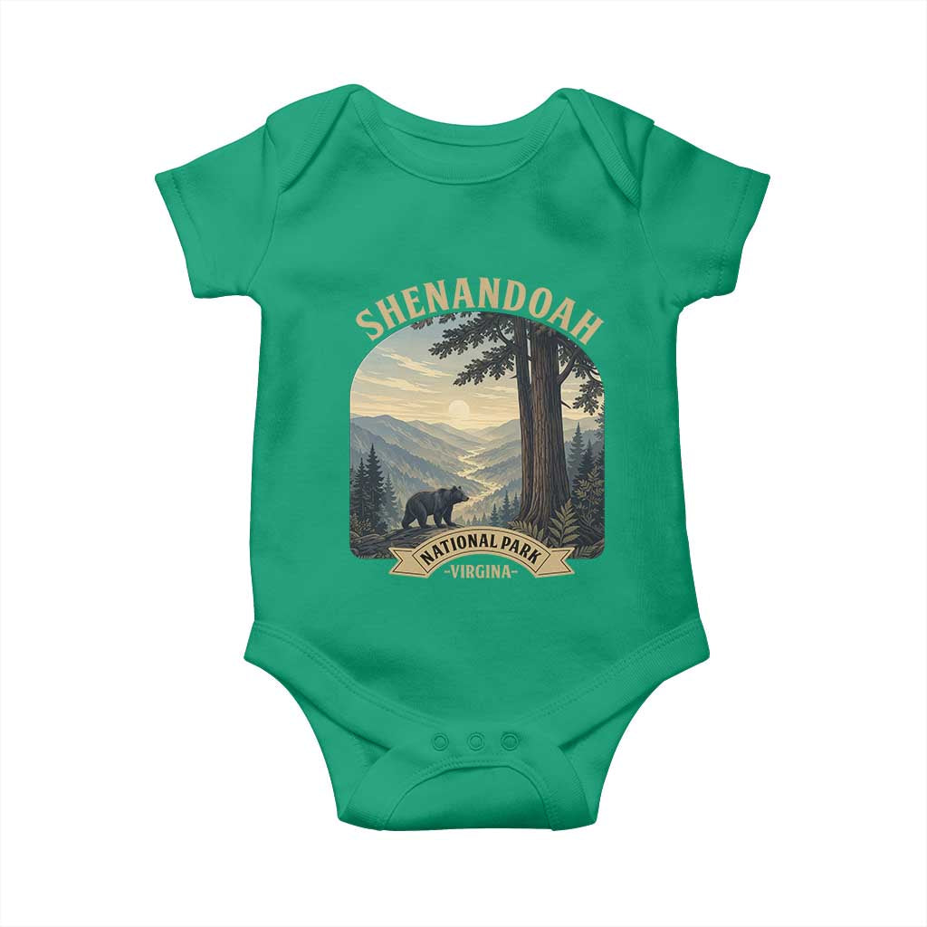 Shenandoah National Park Baby Onesie Vintage Virginia Nature Mountain Bear