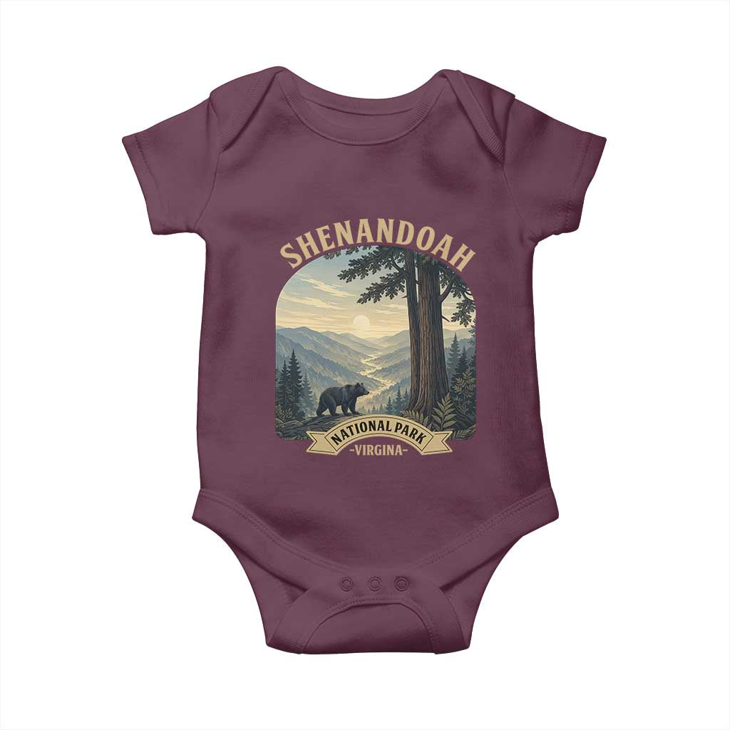 Shenandoah National Park Baby Onesie Vintage Virginia Nature Mountain Bear