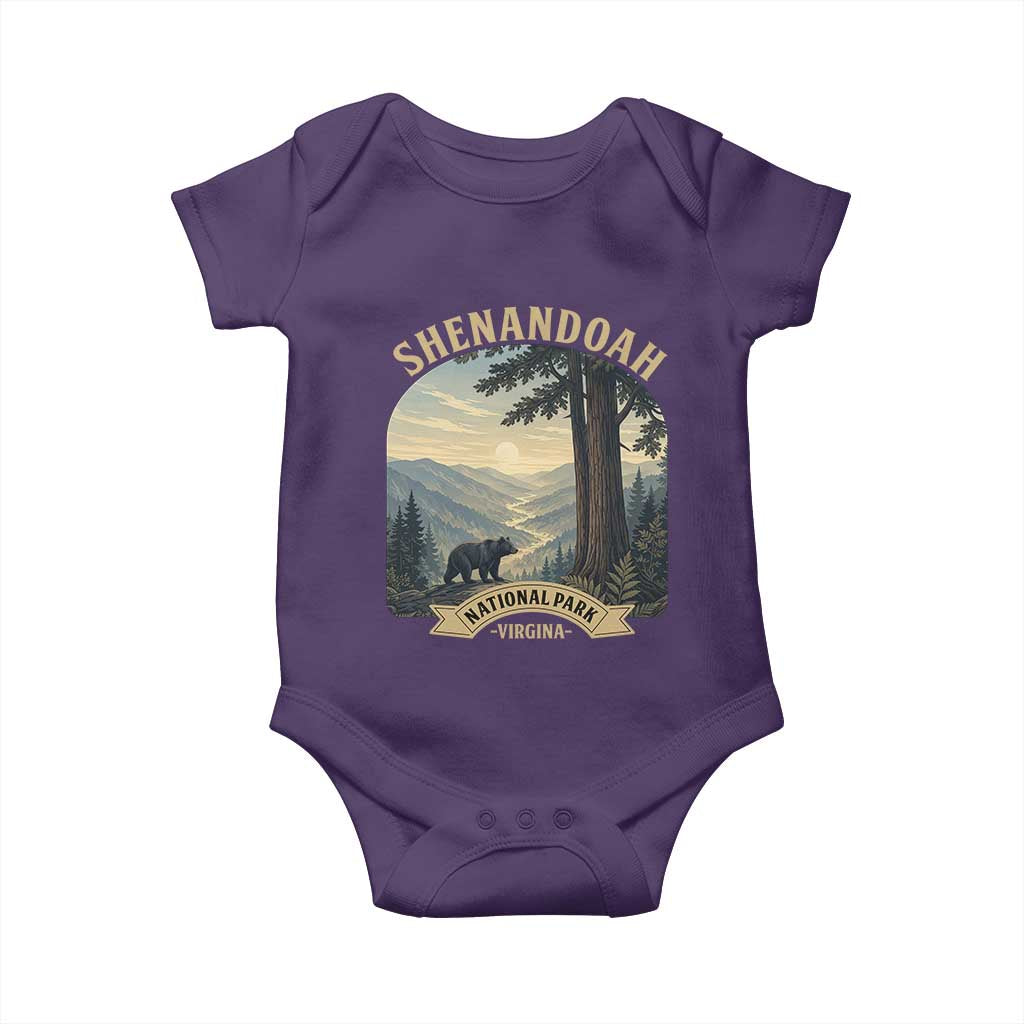 Shenandoah National Park Baby Onesie Vintage Virginia Nature Mountain Bear