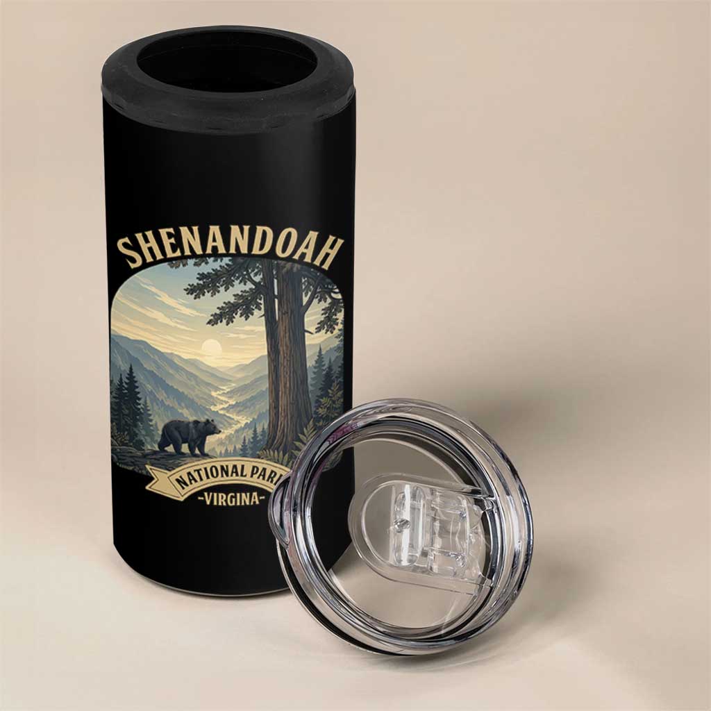 Shenandoah National Park 4 in 1 Can Cooler Tumbler Vintage Virginia Nature Mountain Bear
