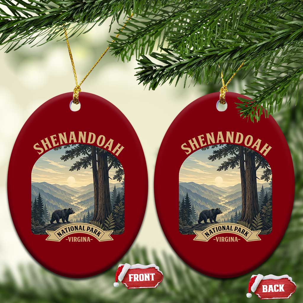 Shenandoah National Park Ceramic Ornament Vintage Virginia Nature Mountain Bear