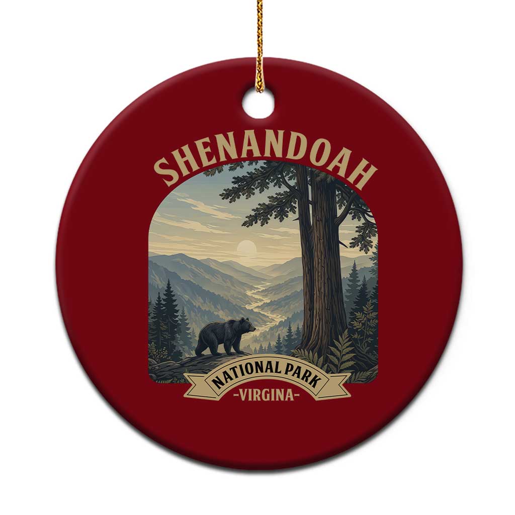 Shenandoah National Park Ceramic Ornament Vintage Virginia Nature Mountain Bear