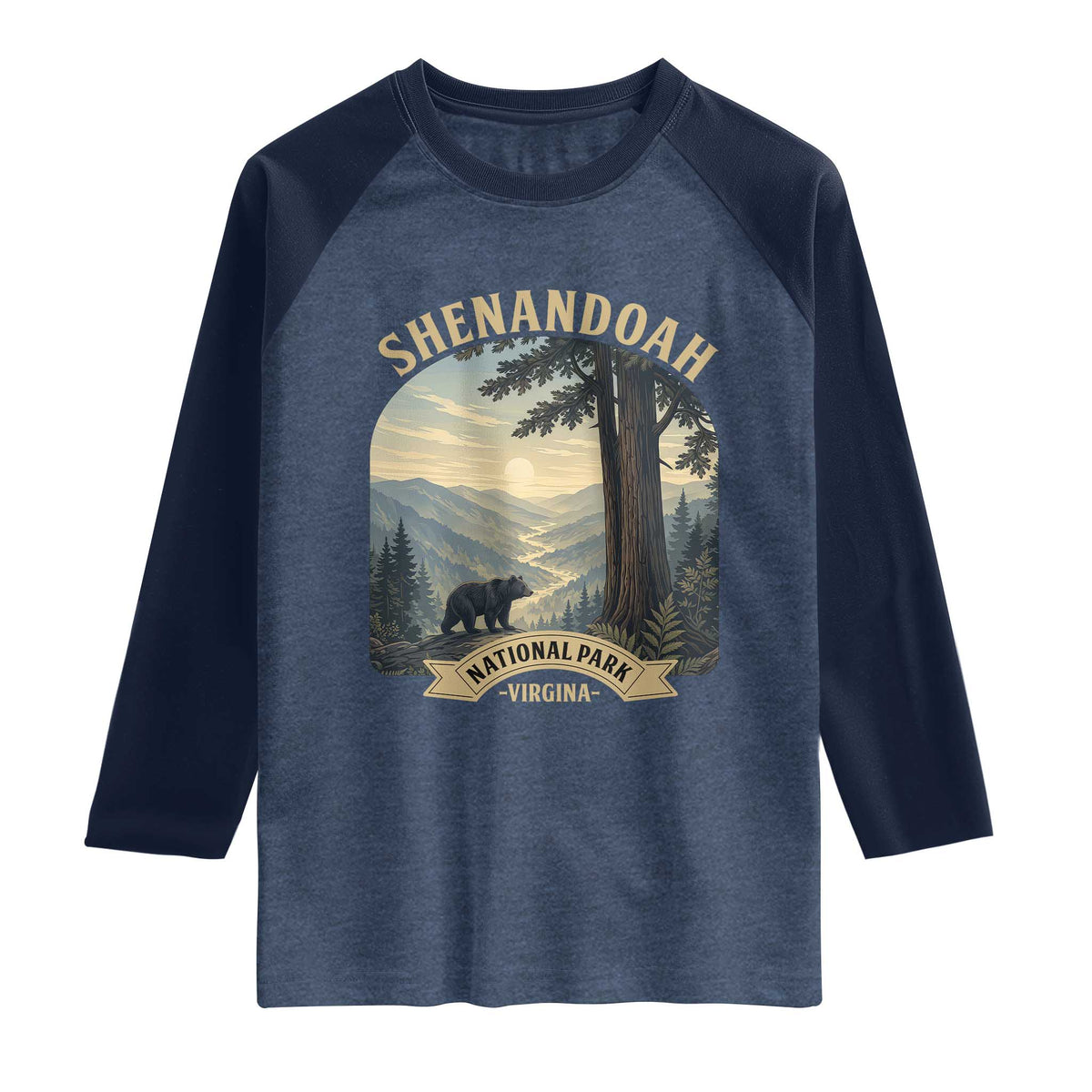 Shenandoah National Park Raglan Shirt Vintage Virginia Nature Mountain Bear