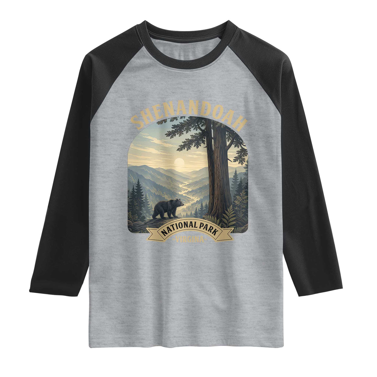Shenandoah National Park Raglan Shirt Vintage Virginia Nature Mountain Bear